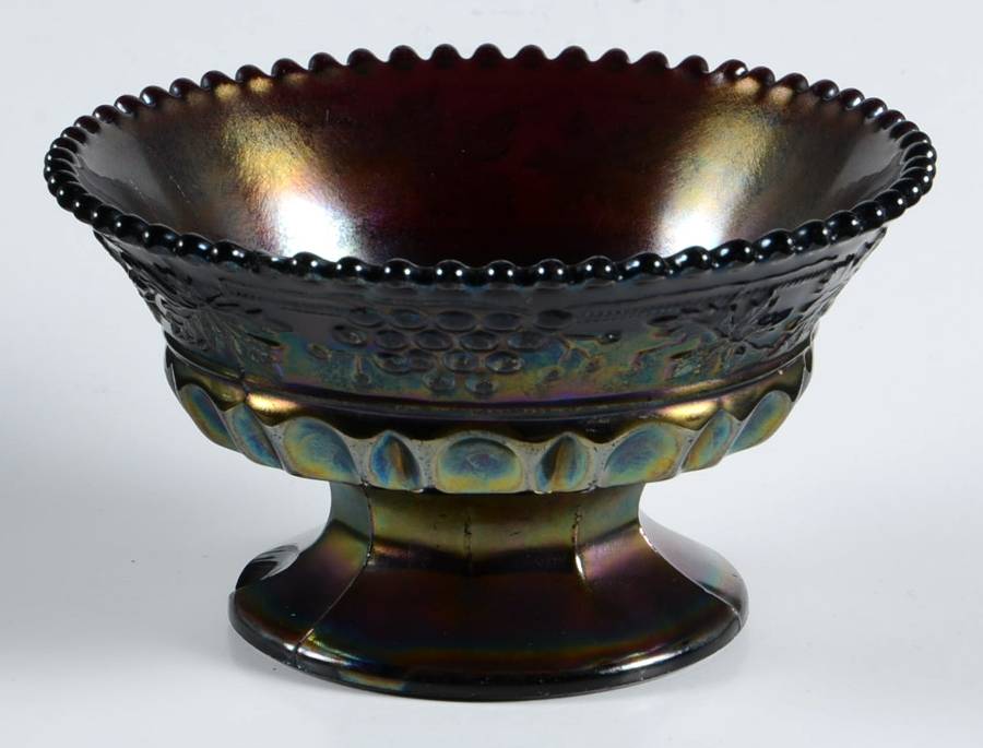Grape and Cable Amethyst 5" Berry Bowl by Northwood-1