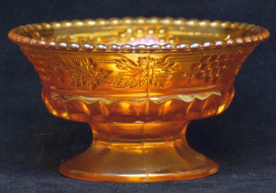 Grape and Cable Marigold 9" Round Bowl by Northwood-1