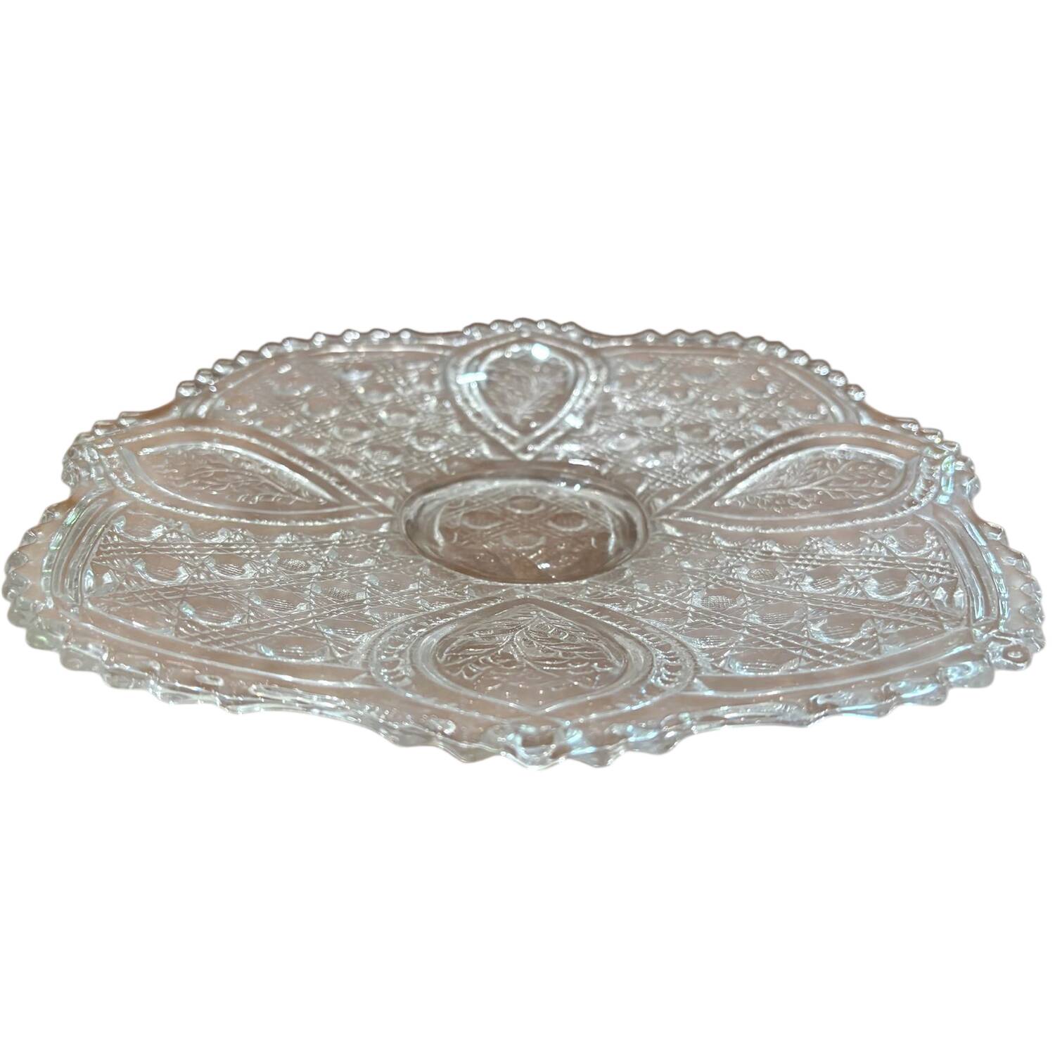 Floral Oval 10" Sandwich Plate by New Martinsville-1