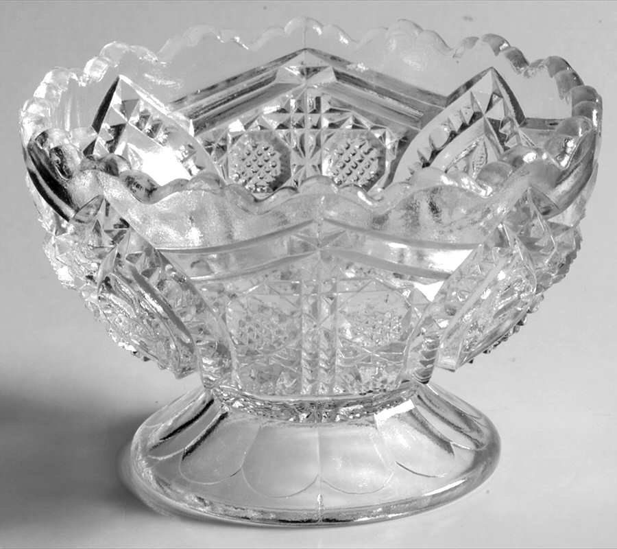 Floral Oval Footed Sauce Dish by New Martinsville-1