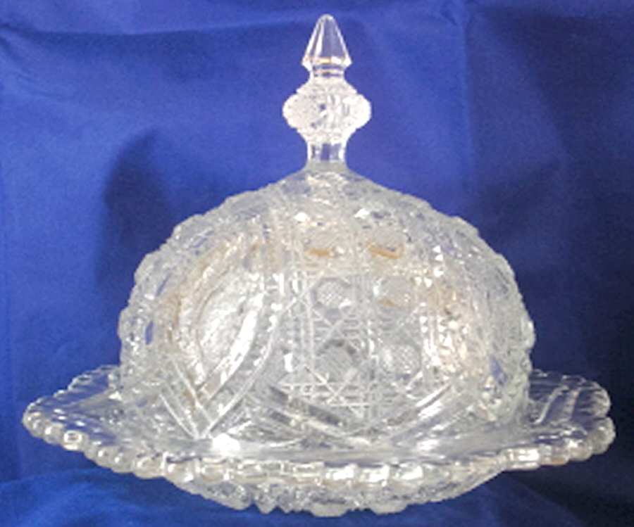 Floral Oval Round Covered Butter by New Martinsville-1