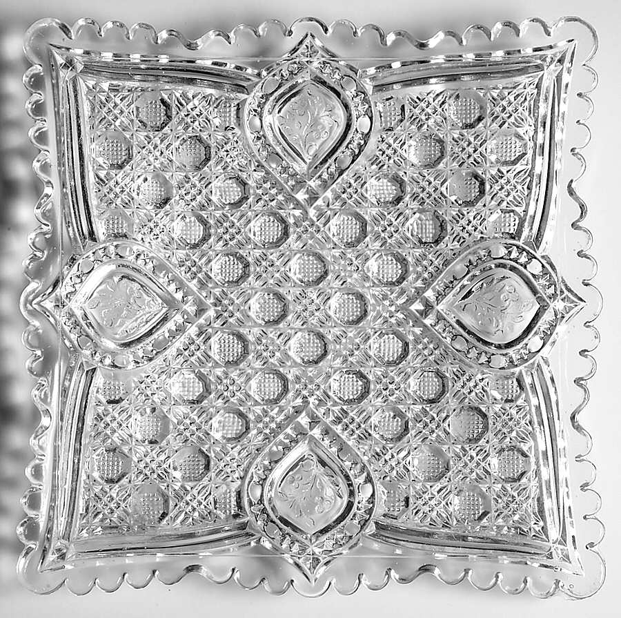 Floral Oval 7" Square Plate by New Martinsville-1