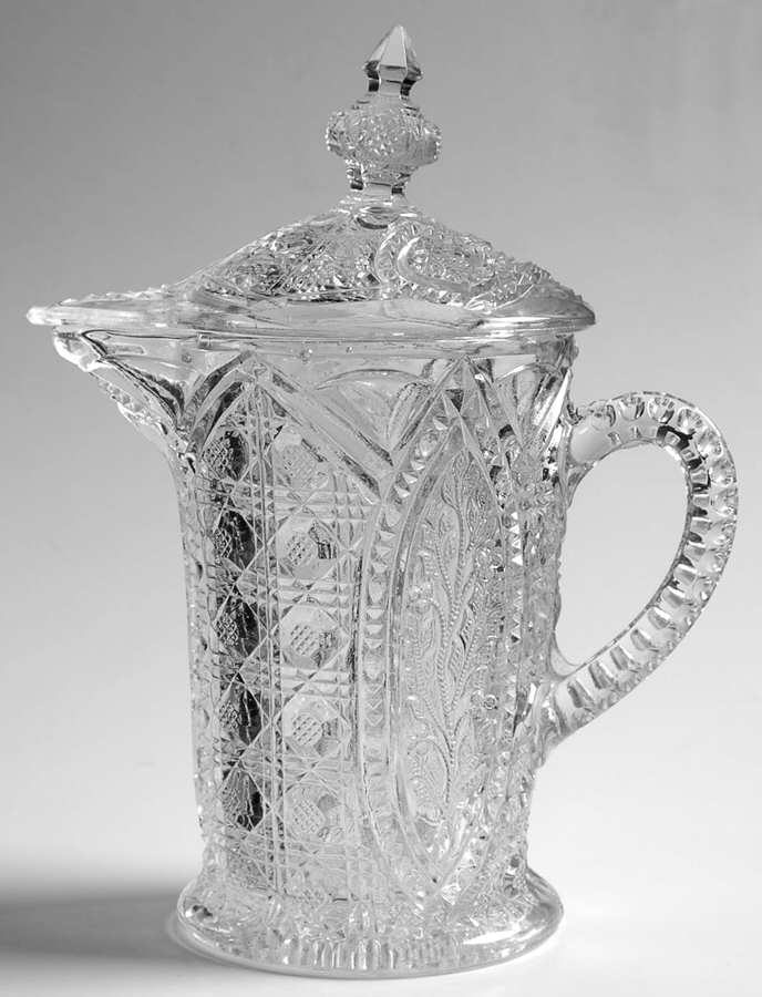 Floral Oval Syrup & Lid by New Martinsville-1