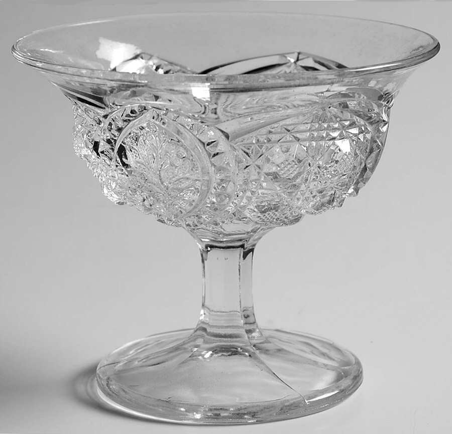 Floral Oval Low Sherbet by New Martinsville-1