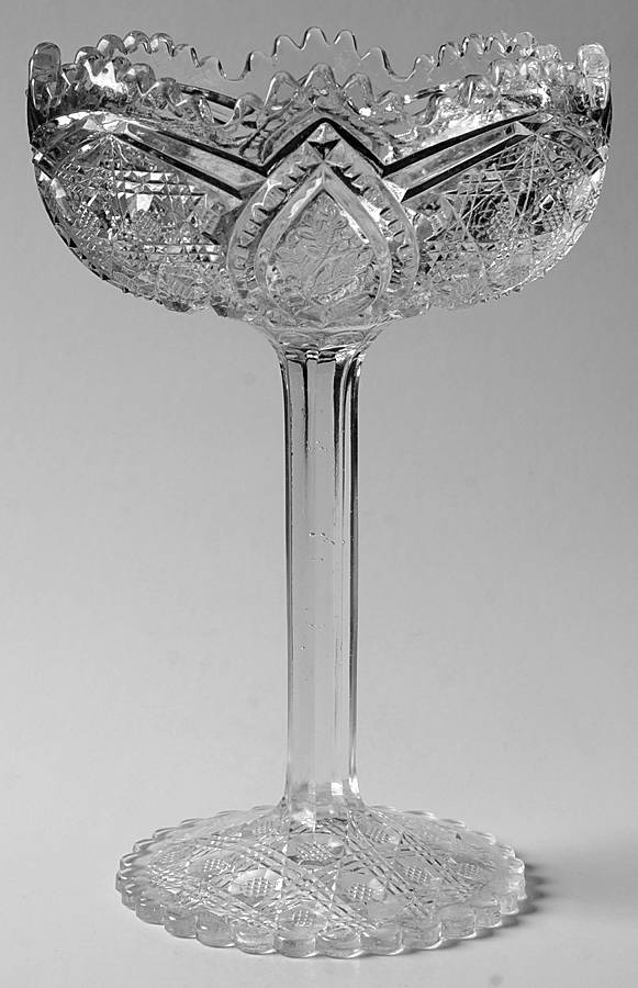 Floral Oval Round Compote (Height X Width) by New Martinsville-1