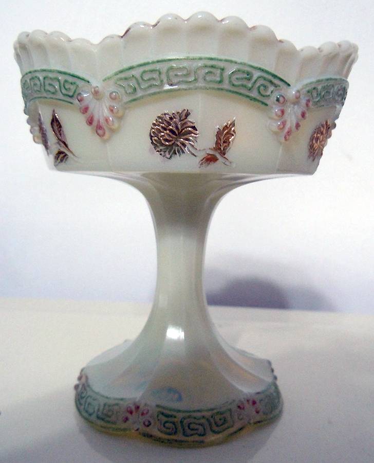 Chrysanthemum Sprig-Custard Footed Open Jam/Jelly by Northwood-1