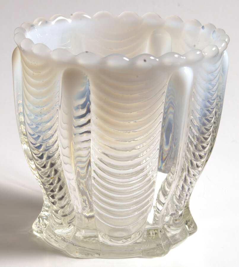 Drapery-White Opalescent Open Spooner by Northwood-1