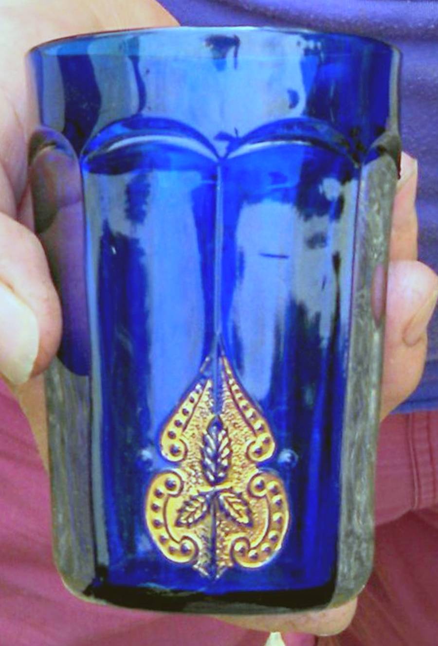 Regent-Cobalt Blue Flat Tumbler by Northwood-1