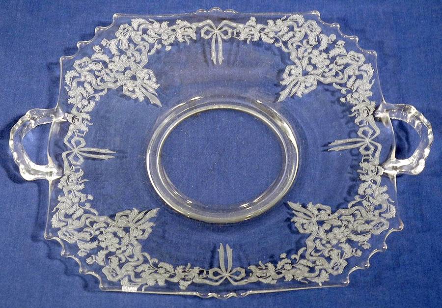 Etch103-24 Handled Cake Plate by New Martinsville-1