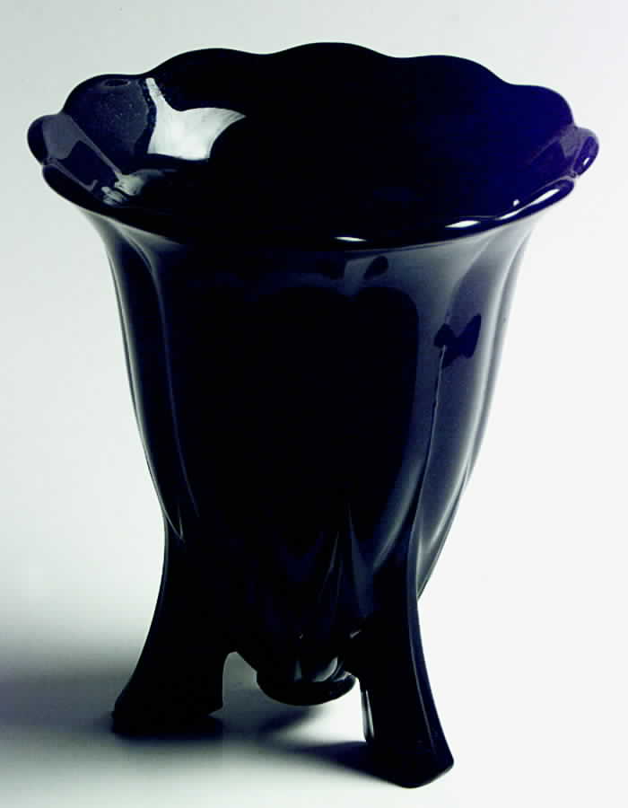 Janice-Black 7" Flared Vase by New Martinsville-1