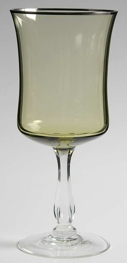 Rainbow Pale Green (Platinum Trim) Water Goblet by Noritake-1