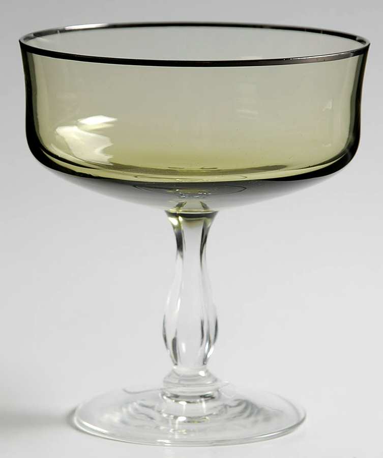 Rainbow Pale Green (Platinum Trim) Champagne/Tall Sherbet by Noritake-1
