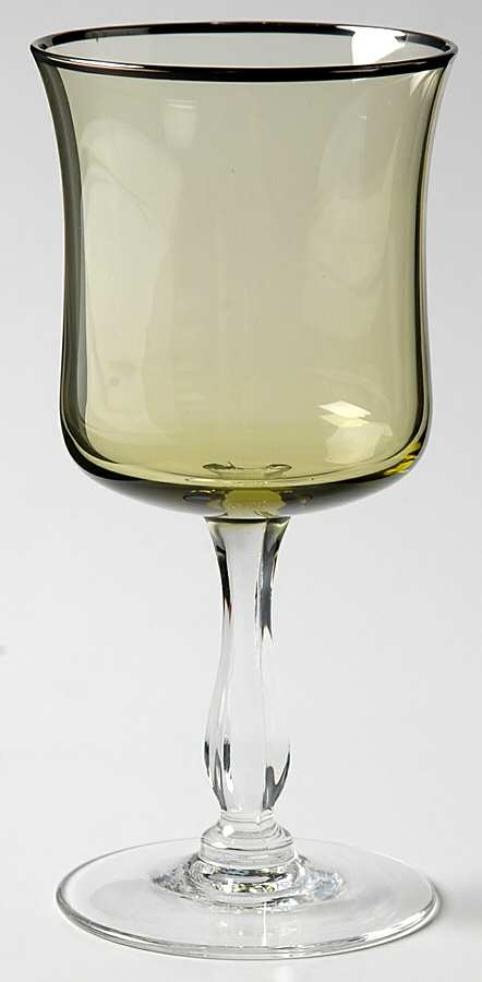 Rainbow Pale Green (Platinum Trim) Wine Glass by Noritake-1