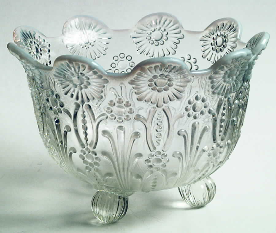 Pearl Flowers-Opalescent Footed Bowl by Northwood-1