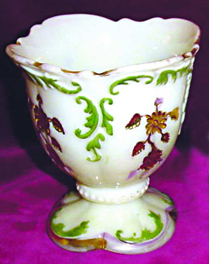 Intaglio Custard Open Spooner by Northwood-1
