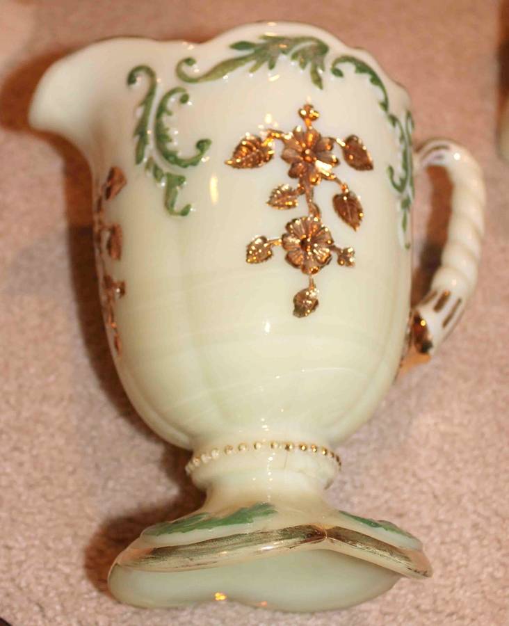 Intaglio Custard 64 Oz Pitcher by Northwood-1