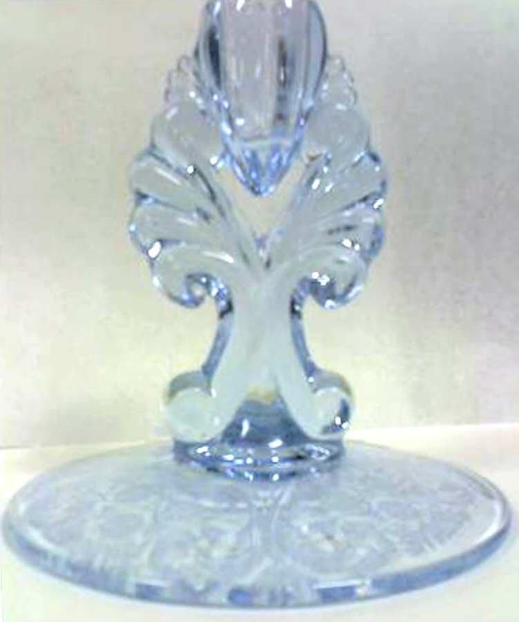 Canterbury-Blue 5" Single Light Candlestick by New Martinsville-1
