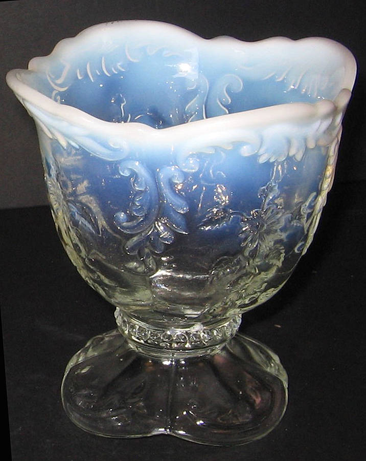 Intaglio White Opalescent Open Sugar by Northwood-1