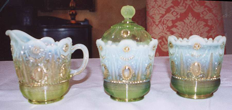 Jewel and Flower Vaseline Creamer by Northwood-1