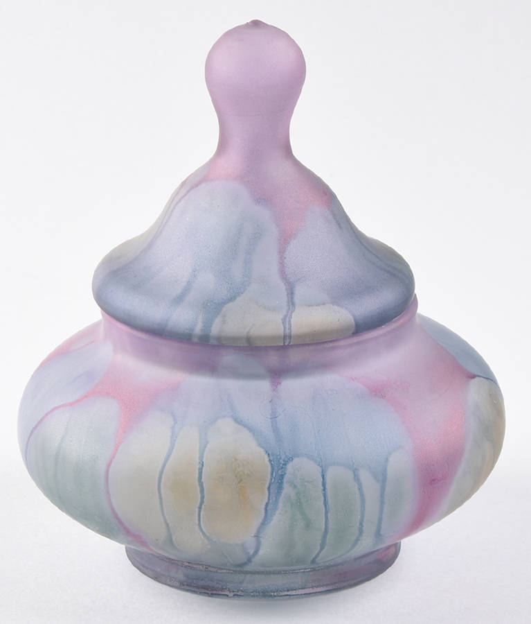 Rueven Candy Dish & Lid by Nouveau Art Glass -1