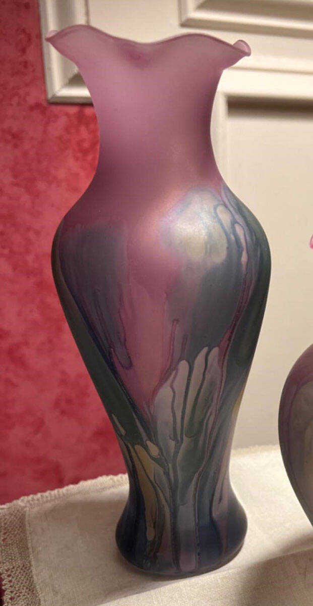 Rueven 8" Flower Vase by Nouveau Art Glass -1