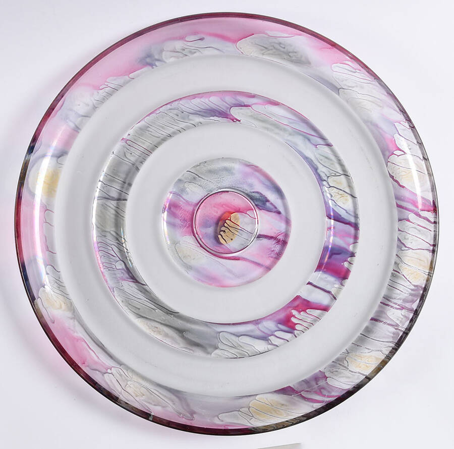 Rueven 11" Large Cake Plate by Nouveau Art Glass -1