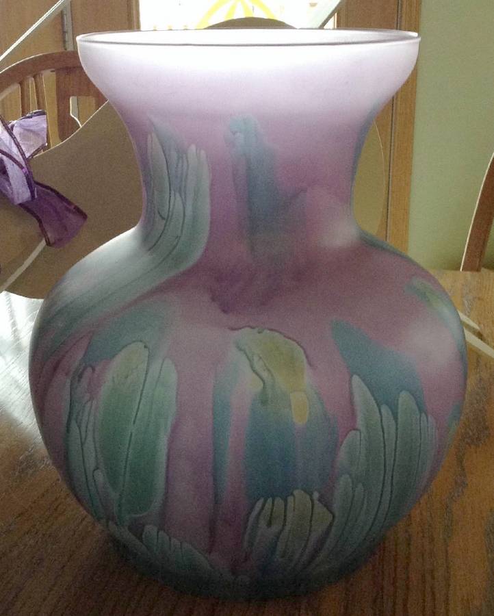 Rueven 16" Flower Vase by Nouveau Art Glass -1