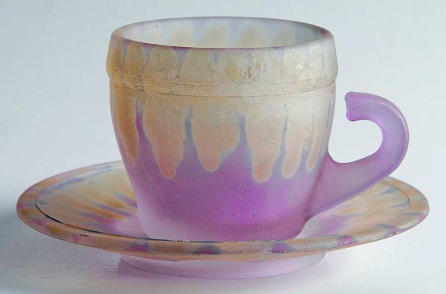 Rueven Demitasse Cup & Saucer Set by Nouveau Art Glass -1