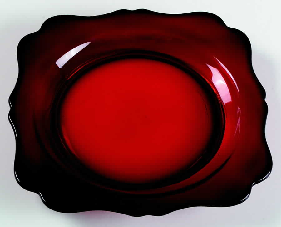 Fancy Square-Ruby 8" Sqaure Salad Plate by New Martinsville-1