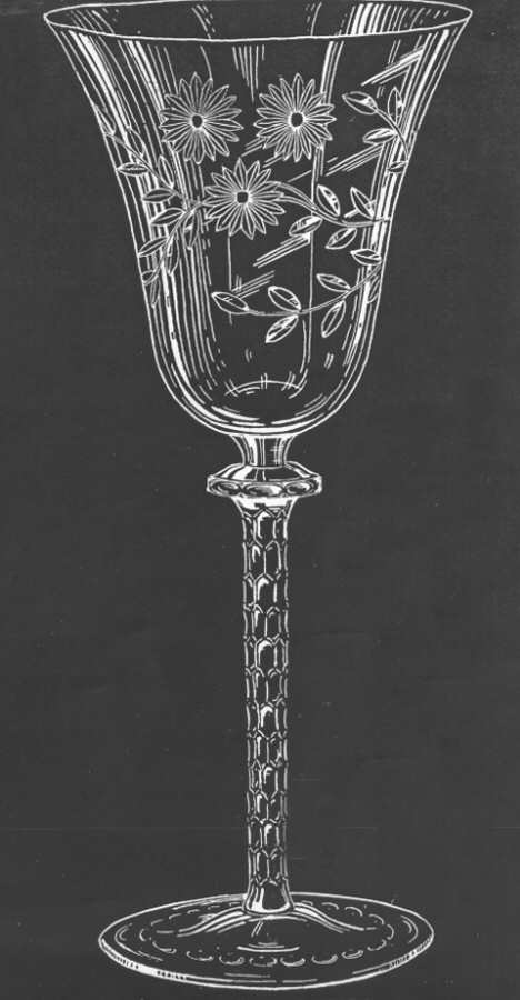 Arbutus Water Goblet by Newton Crystal Co.-1