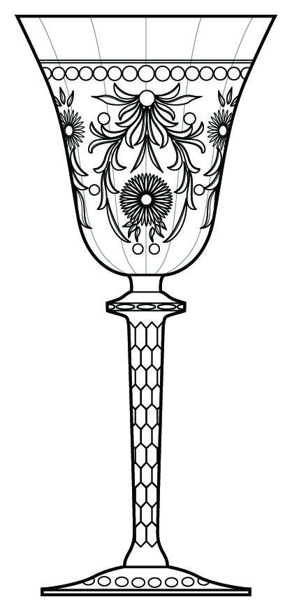 Burley Water Goblet by Newton Crystal Co.-1