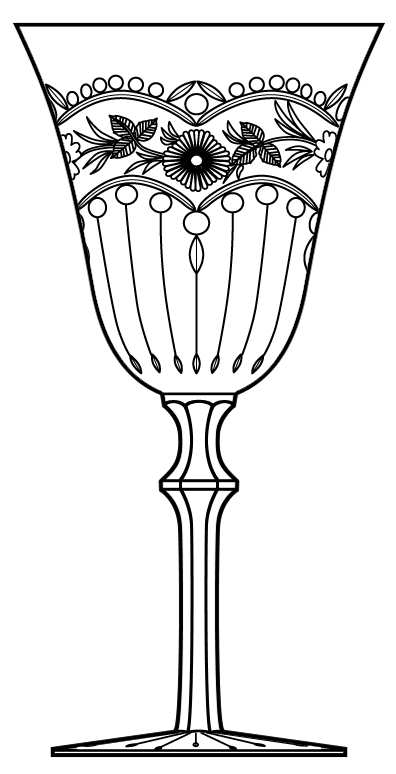 Queensbury Water Goblet by Newton Crystal Co.-1