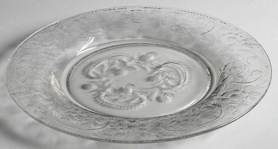 Bridal Rose Luncheon Plate by Newton Crystal Co.-1