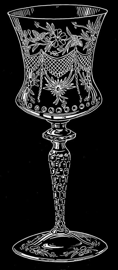 Drapery Water Goblet by Newton Crystal Co.-1