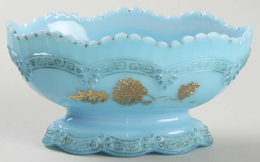 Chrysanthemum Sprig-Turquoise Small Fruit Dessert Bowl by Northwood-1
