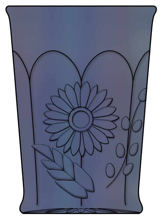 Dandelion-Blue Flat Tumbler by Northwood-1