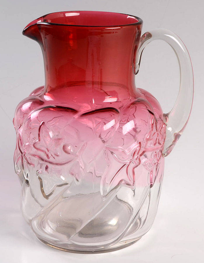 Royal Ivy Cranberry Clear (Not Frosted) 64 Oz Pitcher by Northwood-1