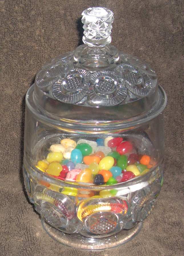 Diamond Point Discs Sugar Bowl & Lid by New Martinsville-1
