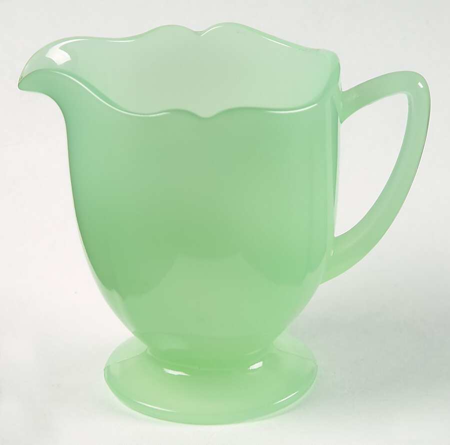 Fancy Square Jade Creamer by New Martinsville-1