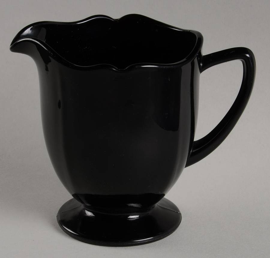 Fancy Square-Black Creamer by New Martinsville-1