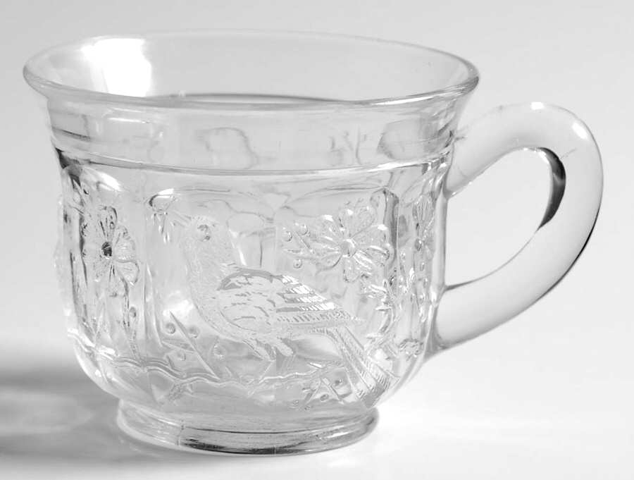 Singing Birds Clear Punch Cup by Northwood-1