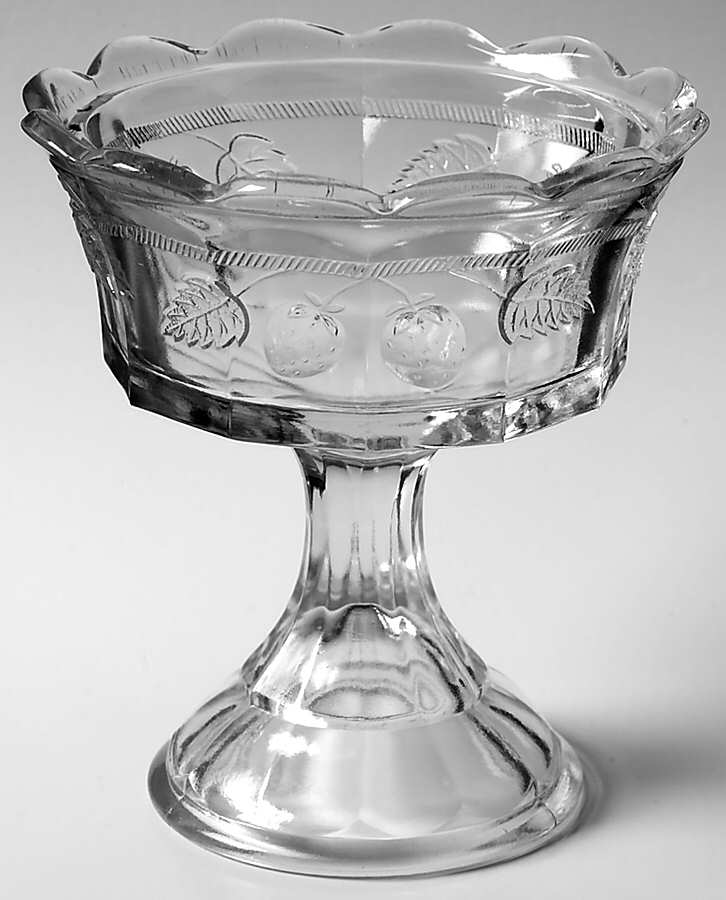 Strawberry and Cable Clear Comport No Lid by Northwood-1