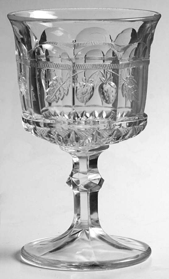 Strawberry and Cable Clear Water Goblet by Northwood-1