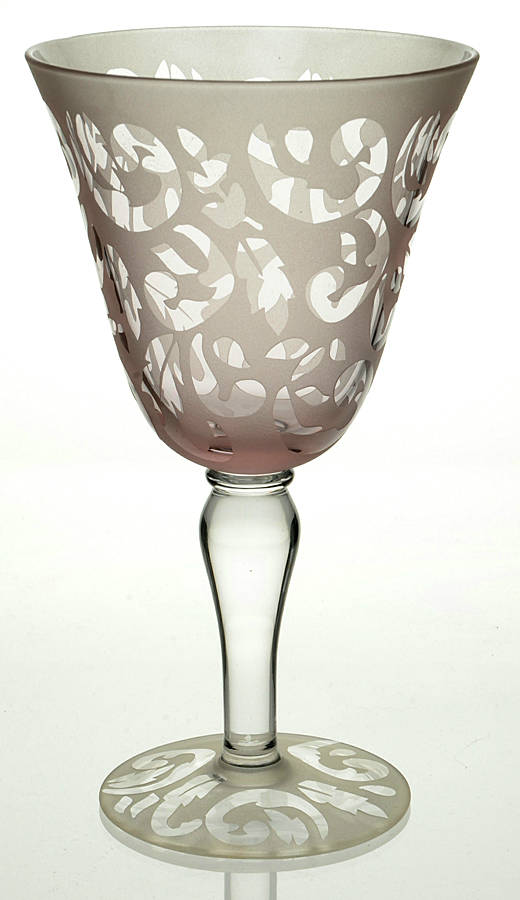 Scroll Pink Water Goblet by Noble Excellence-1