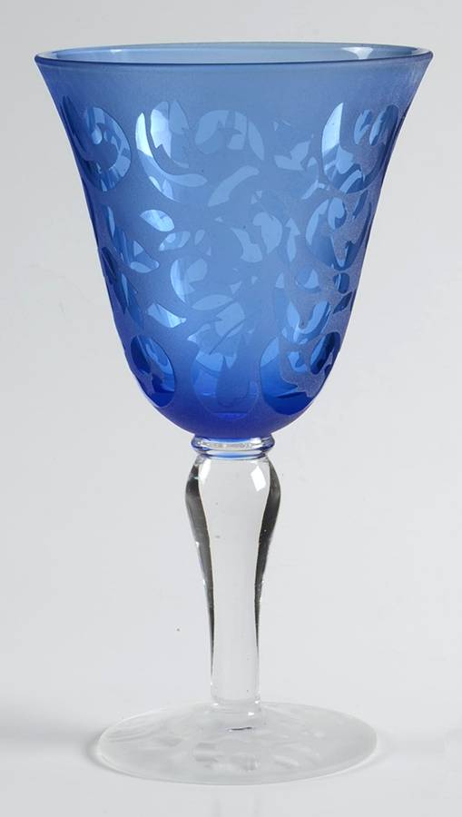 Scroll Blue Water Goblet by Noble Excellence-1