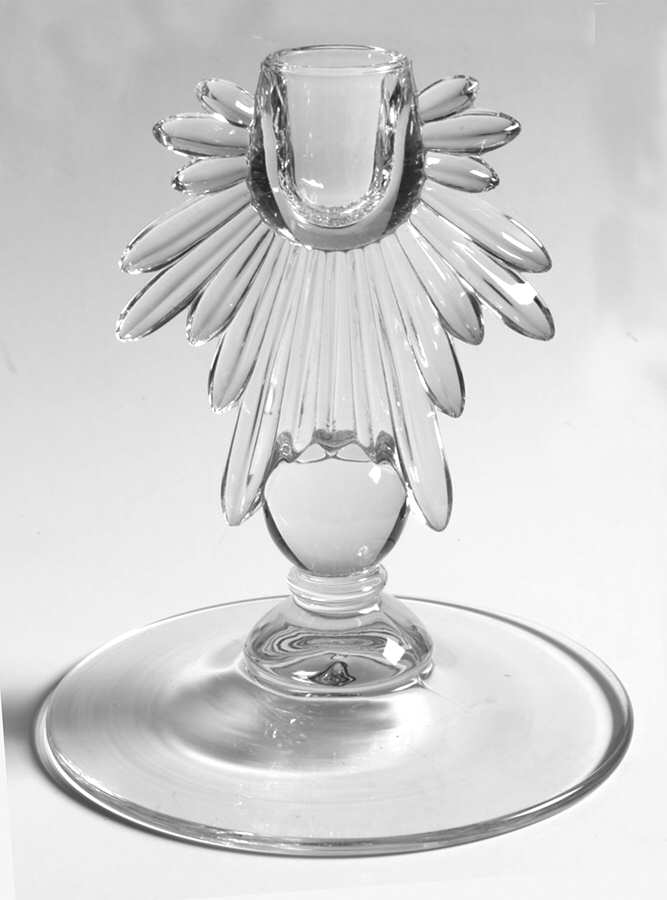 Teardrop-Clear Single Light Candlestick by New Martinsville-1