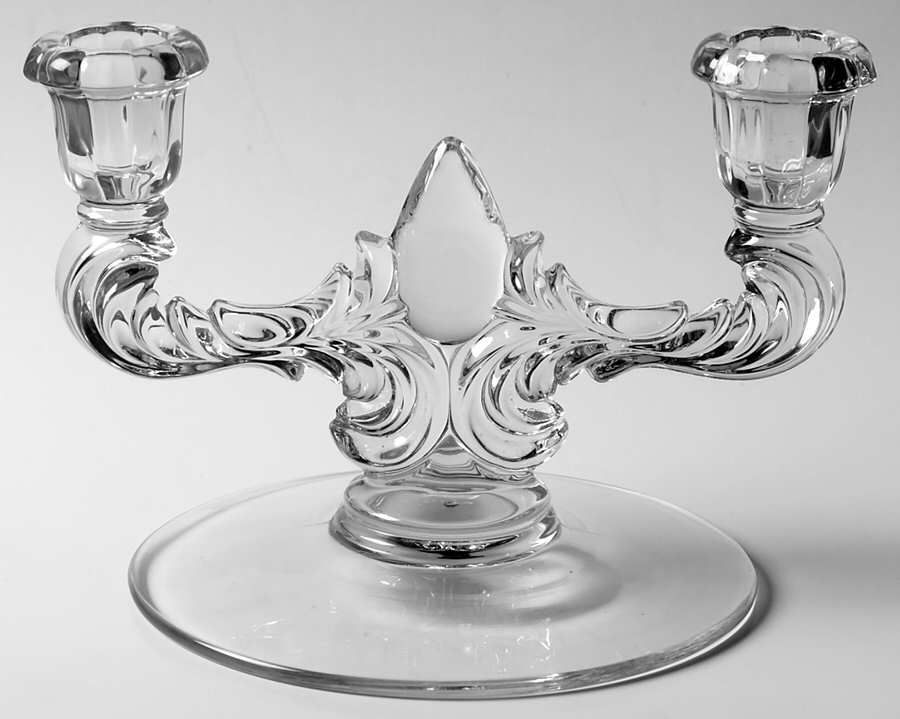 Teardrop-Clear Double Light Candlestick by New Martinsville-1