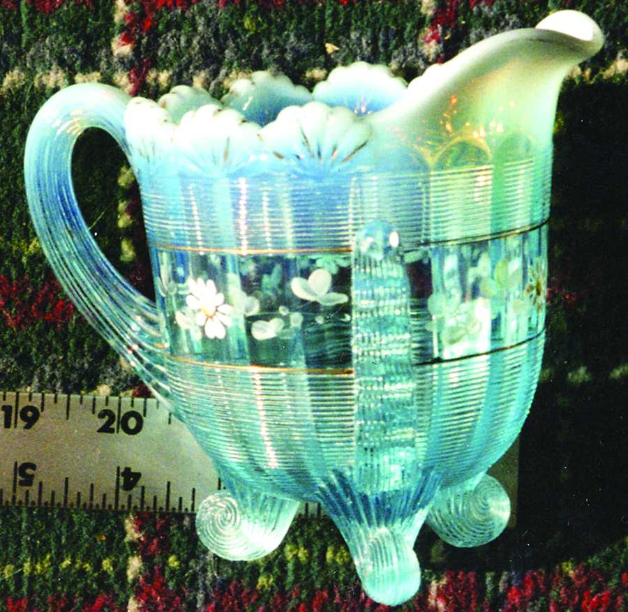 Klondyke-Blue Opalescent (Decal) Creamer by Northwood-1