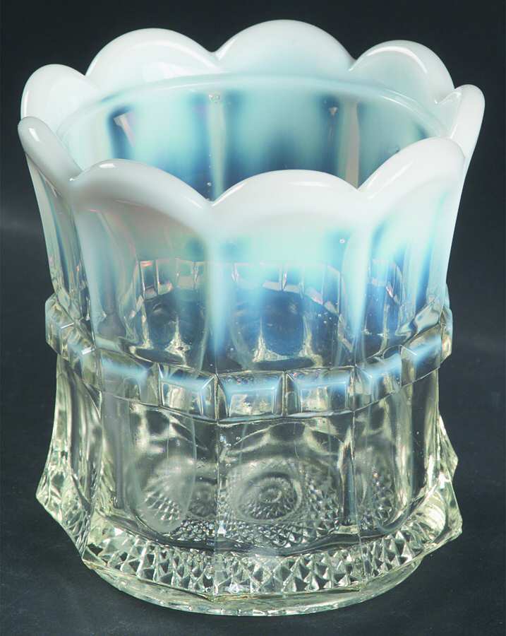 Regal-White Opalescent Sugar Bowl W/Lip No Lid by Northwood-1