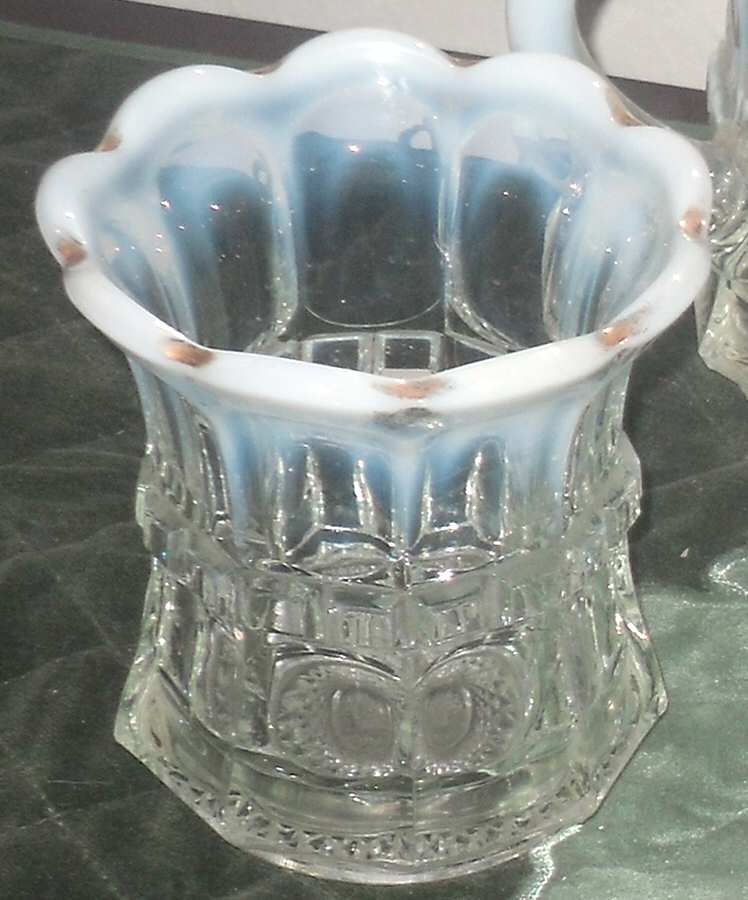 Regal-White Opalescent Open Spooner by Northwood-1